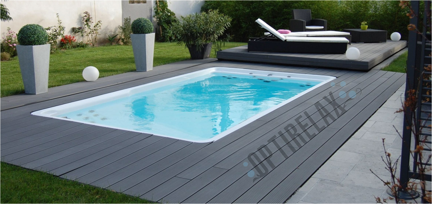 swimspa mit fahrbarer poolabdeckung