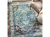 10×14 area Rugs Ikea Nuloom Traditional Flower Medallion Aqua Rug 7 10 X 11