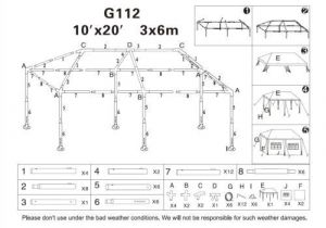 10×20 Canopy Tent assembly Instructions 10×20 Party Tent Gazebo Outdoor Replacement Parts G112