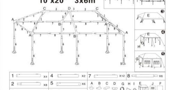 10×20 Canopy Tent assembly Instructions 10×20 Party Tent Gazebo Outdoor Replacement Parts G112