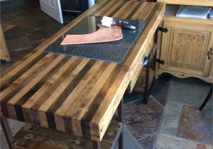 12 Ft butcher Block Countertop My New Leather Working Desk Homemade butcher Block and Granite