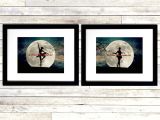 18×24 Mat with 16×20 Opening Set Of 2 Art Prints Ballet Dance Ballerina Moon Teal Bedroom Etsy