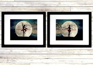 18×24 Mat with 16×20 Opening Set Of 2 Art Prints Ballet Dance Ballerina Moon Teal Bedroom Etsy