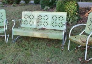 1940 S Metal Lawn Chairs Vintage 1940 39 S Metal Patio Set Glider 2 Bouncy Chairs