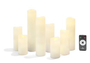 3 X 6 Ivory Pillar Candles Bulk Amazon Com 8 Ivory Slim Flameless Candles with Warm White Leds