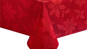 60 X 84 Tablecloth Fits What Size Table Poinsettia Legacy Damask Christmas Tablecloth Red 60 X 84