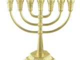 7 Branch Menorah for Sale Jerusalem Gold Colored Seven Branch Temple Menorah Height