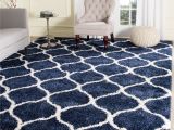 8×10 area Rug Under Queen Bed Shop Safavieh Hudson Shag Modern Ogee Navy Ivory Large area Rug