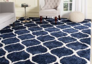 8×10 area Rug Under Queen Bed Shop Safavieh Hudson Shag Modern Ogee Navy Ivory Large area Rug