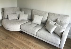 90 Inch Sectional sofa with Chaise Ole Left Hand Facing Rounded Chaise with sofa Section In Light