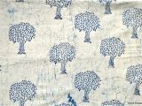 African Mud Cloth Fabric by the Yard Mudcloth Fabric by the Yard Tree Design White Indigo Fabric Mudcloth