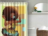 Afro American Bathroom Sets Authentic Afro Shower Curtain Waterproof Baixin Black