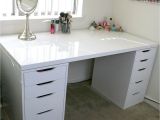 Alex 9 Drawer Dupe Michaels White Minimalist Makeup Vanity and Storage Ikea Linnmon and Alex A