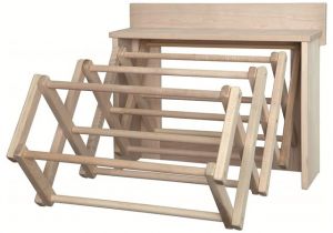 Amish Wooden Drying Rack for Clothes Handmade Amish Maple Folding Drying Rack Wall Unit 25 5