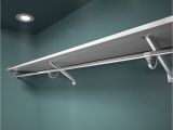 Angled Ceiling Clothes Rod Bracket Expressshelfa Pre Finished Shelf Rod Closet System Closetmaid