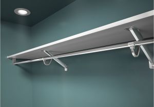 Angled Ceiling Clothes Rod Bracket Expressshelfa Pre Finished Shelf Rod Closet System Closetmaid