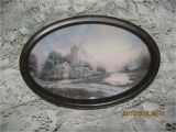Antique Oval Picture Frames Bubble Glass Reduced Antique Early 1900 S Victorian Windmill House by Water Print