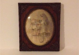 Antique Oval Picture Frames Bubble Glass Vintage Child Baby Print Picture with Oval Convex Glass Bubble