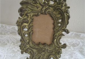 Antique Oval Picture Frames Bubble Glass Vintage solid Brass ornate Kick Stand Picture Frame 14 95 Picclick