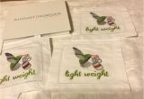 August Morgan Cocktail Napkins Set 4 Light Weight Hummingbird Hand Embroidered Cocktail Napkins