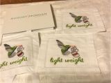 August Morgan Cocktail Napkins Set 4 Light Weight Hummingbird Hand Embroidered Cocktail Napkins