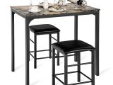 Bar Stool Height for 48 Inch Counter Amazon Com Giantex 3 Pcs Table Set Faux Marble Counter Home