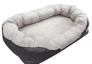 Barksbar Medium Gray orthopedic Dog Bed Barksbar Gray orthopedic Dog Bed Snuggly Sleeper with