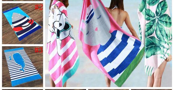 Bath Sheet Vs Beach towel 2019 Cute Cartoon Beach towel 160 80cm Animal Printed Adults