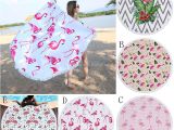 Bath towel Vs Bath Sheet Dimensions 2019 Flamingo Beach towel 150 150cm Round Tassels Picnic Blanket