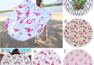 Bath towel Vs Bath Sheet Dimensions 2019 Flamingo Beach towel 150 150cm Round Tassels Picnic Blanket