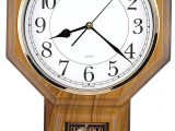 Battery Operated Clock Movements with Chimes Amazon Com Traditional Schoolhouse Easy to Read Pendulum Wall Clock