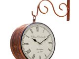 Battery Operated Grandfather Clock Works Double Sided Railway Station Analog Wall Clock