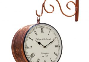 Battery Operated Grandfather Clock Works Double Sided Railway Station Analog Wall Clock