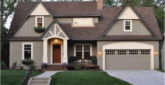 Benjamin Moore Copley Gray and Elephant Tusk Great Curb Appeal Home Exterior Paint Color Ideas the