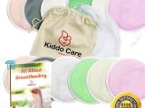Best Breast Pads after Delivery Kiddo Care Washable organic Bamboo Nursing Pads 12 Pack Colored 6