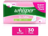 Best Sanitary Pads for after Birth Whisper Ultra soft Large Sanitary Pads 284mm 30 Count Buy Whisper