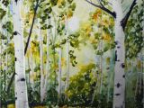 Best Trees for Colorado Landscape Art Watercolor aspen Tree Painting original Landscape