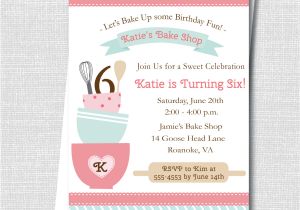 Birthday Party Supplies Roanoke Va Baking Birthday Party Invitation Baking Party Cooking Etsy