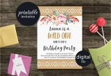 Birthday Party Supplies Roanoke Va Wild One Birthday Invitation Tribal Birthday Invitation Girl