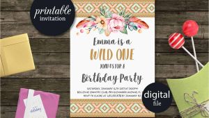 Birthday Party Supplies Roanoke Va Wild One Birthday Invitation Tribal Birthday Invitation Girl