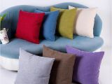 Blank Linen Pillow Covers wholesale Plain Candy Color 110g Linen Pillow Case Blank Decorative Cushion