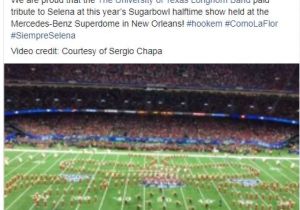 Breaking News In San Marcos Tx Selena S Fan Page Proud Of Como La Flor Sugar Bowl Performance