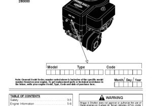 Briggs and Stratton Serial Number Year Briggs Stratton Model Series 190000 280000 Motor Oil Gasoline