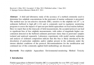 Bug Mobile Victoria Tx Pdf Determination Of total Free Sulphides In Sediment Porewater and