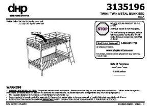 Bunk Bed assembly Instructions Pdf Dhp Twin Over Twin Metal Bunk Bed Multiple Colors