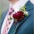 Burgundy Corsage and Boutonniere Boutonniere with Burgundy Dahlia and Seeded Eucalyptus