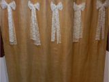 Burlap and Lace Shower Curtain Burlap and Lace Tab Shower Curtain with Lace Bows Measures