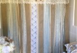 Burlap Shower Curtain with Lace 72 Shabby Rustic Chic Burlap Shower Curtain Lace Ruffles