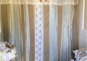 Burlap Shower Curtain with Lace 72 Shabby Rustic Chic Burlap Shower Curtain Lace Ruffles