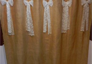 Burlap Shower Curtain with Lace Burlap and Lace Tab Shower Curtain with Lace Bows Measures